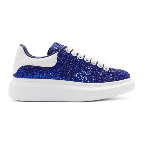 - Blue Crystal Glitter Oversized Sneakers