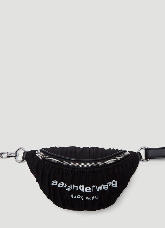 Attica Ruched Belt Bag in Black