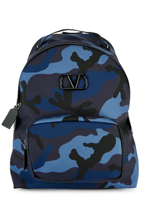 VLogo navy camouflage canvas backpack
