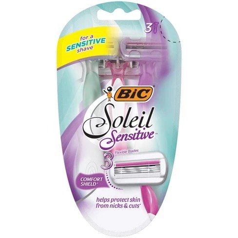 Soleil Sensitive Triple Blade Disposable Razor for Women - 3ct