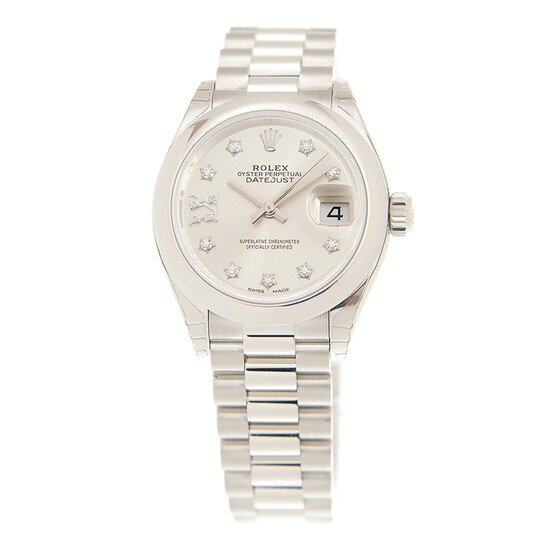 Lady-Datejust 28 Silver Dial Platinum President Automatic Ladies Watch 279166SRDP