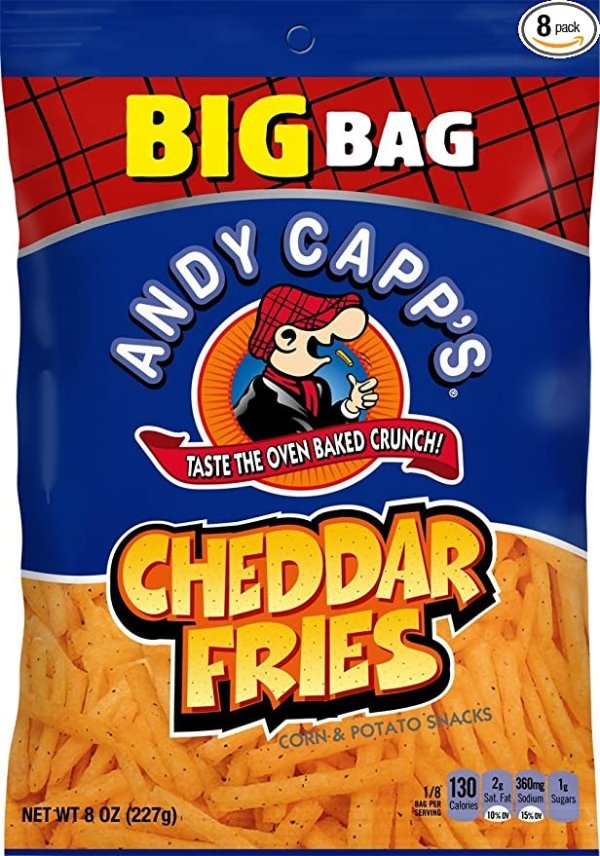 Big Bag Cheddar Flavored Fries, 8 oz, 8 Pack