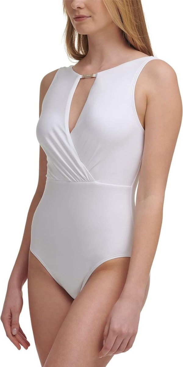 Standard Tummy Control Panel High Neckline Removable Soft Cups One Piece Swimsuit
