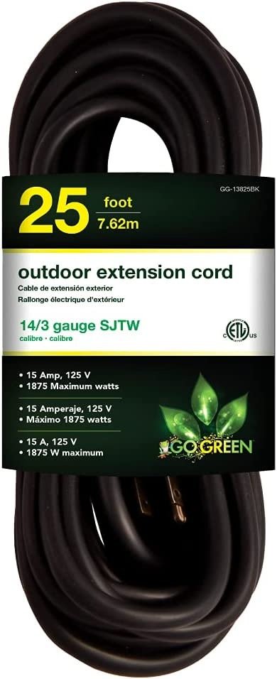 GoGreen Power 14/3 25 ft' 电源延长线