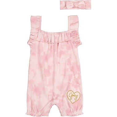 ® Size 18M 2-Piece Tie Dye Romper and Headband Set in Pink | buybuy BABY
