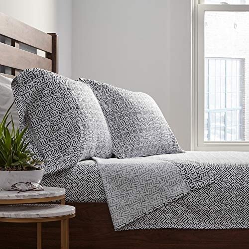 Boomerang Sateen 100% Cotton Bed Sheet Set, California King, Graphite Grey