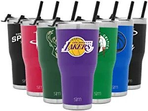 NBA 30oz Tumbler with Flip Lid and Straw Insulated Stainless Steel Travel Mug Classic