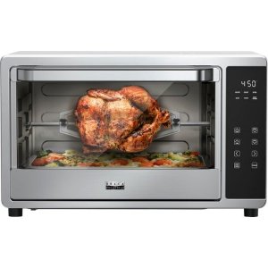 Bella Pro Series - 6-Slice Air Fryer Toaster Oven with Rotisserie - Stainless Steel
