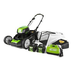 GreenWorks Pro GLM801601 80V 21-Inch Cordless Lawn Mower, (2) 2AH Batteries and a Charger Included