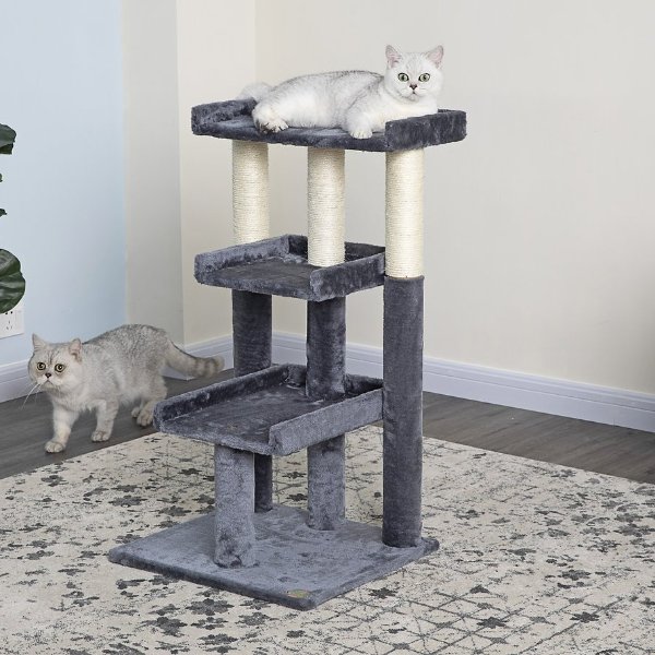 35-in Faux Fur Cat Tree, Gray - Chewy.com