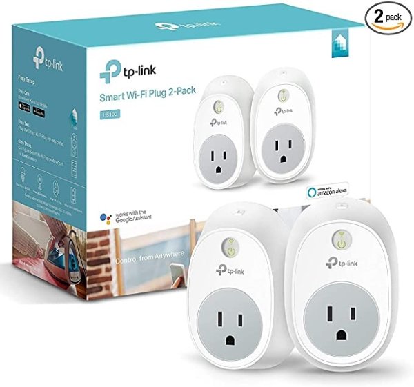 Smart Plug by TP-Link, No Hub Required, 2-Pack (HS100 KIT)