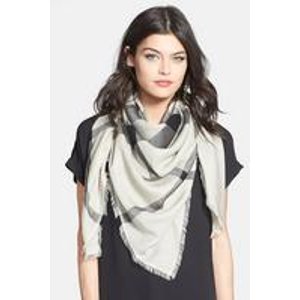  Burberry Overdyed Chambray Check Square Scarf
