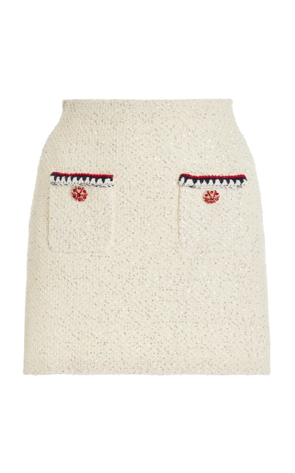 Pocket-Detailed Knit Mini Skirt