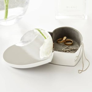 The White Company Silver Plated Heart Box
