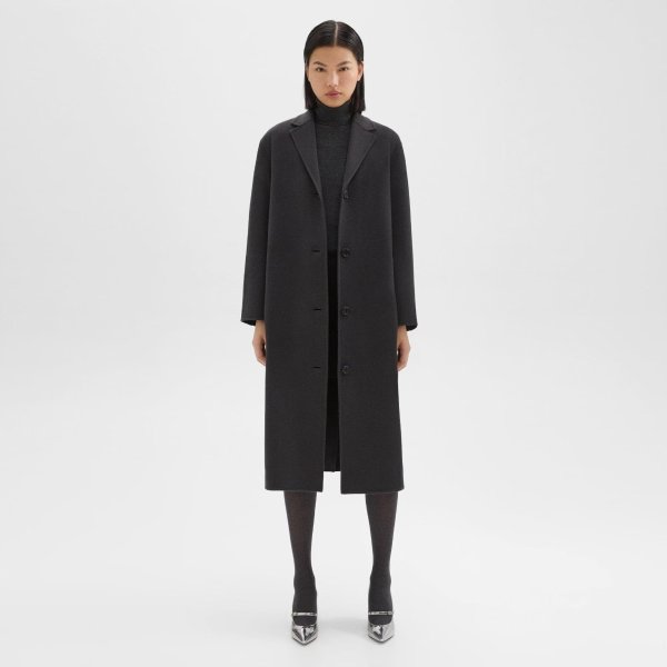 Belted Coat in Recycled Wool-Cashmere