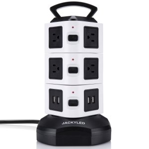 10-Outlet Power Strip Surge Protector with 4 USB Charging Ports
