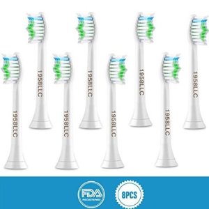 1958LLC Replacement Toothbrush Heads for Philips Sonicare e-Series HX-Series, Fits Sonicare Advance, Elite, Essence, Xtreme and More Snap-On Brush Handles, 8 Pack