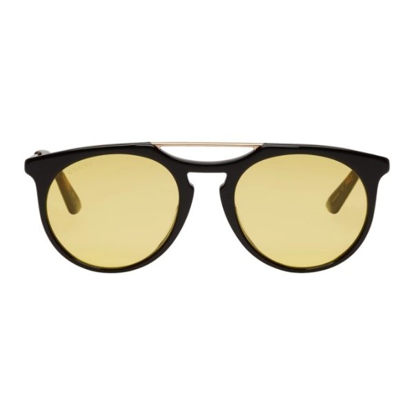 - Black & Yellow Aviator Sunglasses