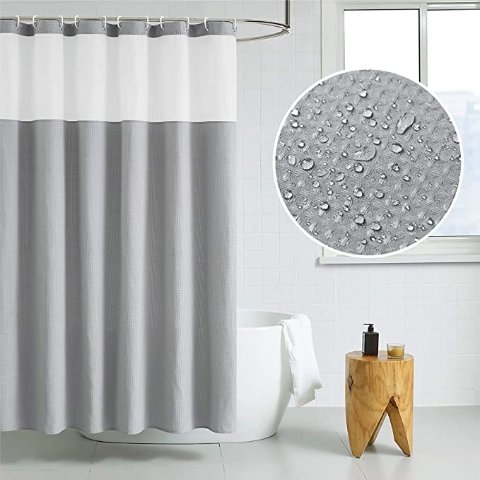 Bedsure Fabric Shower Curtain White Waffle From 9 99 Dealmoon Bedsure Fabric Shower Curtain White, White Waffle Weave Shower Curtain