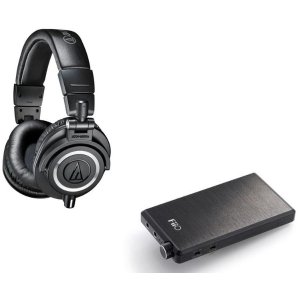 Audio-Technica ATH-M50x Headphones + Fiio E12 Mont Blanc Headphone Amplifier 
