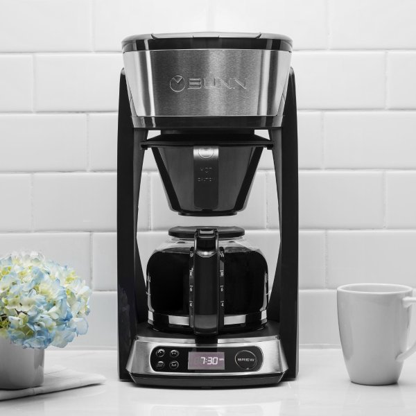 HB Heat N' Brew Programmable Coffee Maker, 10 cup, Stainless Steel