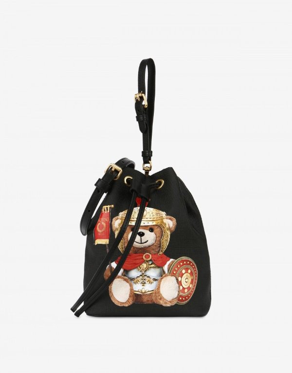 Roman Teddy Bear Mini Bucket bag - Roman Teddy Bear - FW19 COLLECTION - Moods - Moschino | Moschino Shop Online