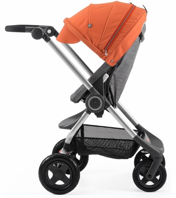 Scoot Complete Stroller - Black Melange/Orange