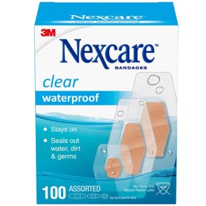 Nexcare Waterproof Bandages, Hypoallergenic, Family Pack, 100 Count, Assorted Sizes