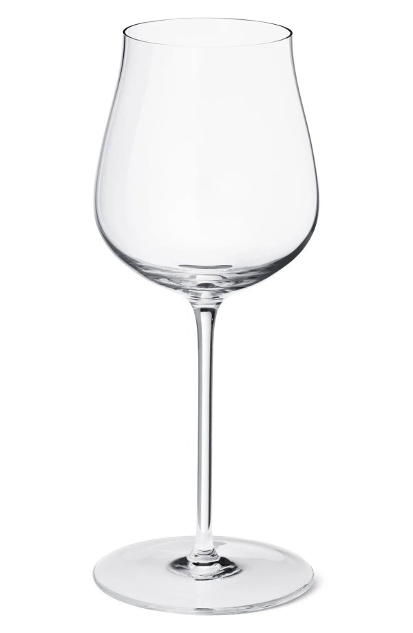 Set of 6 Crystal White Wine Glasses