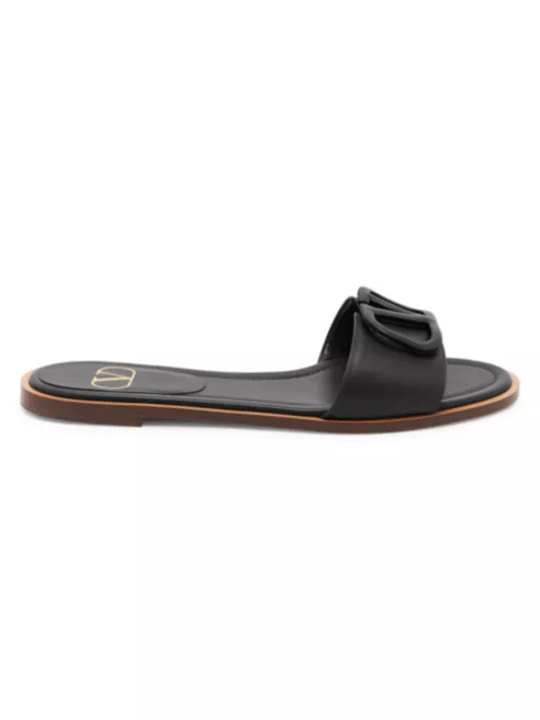 -Garavani VLogo Leather Slide Sandals