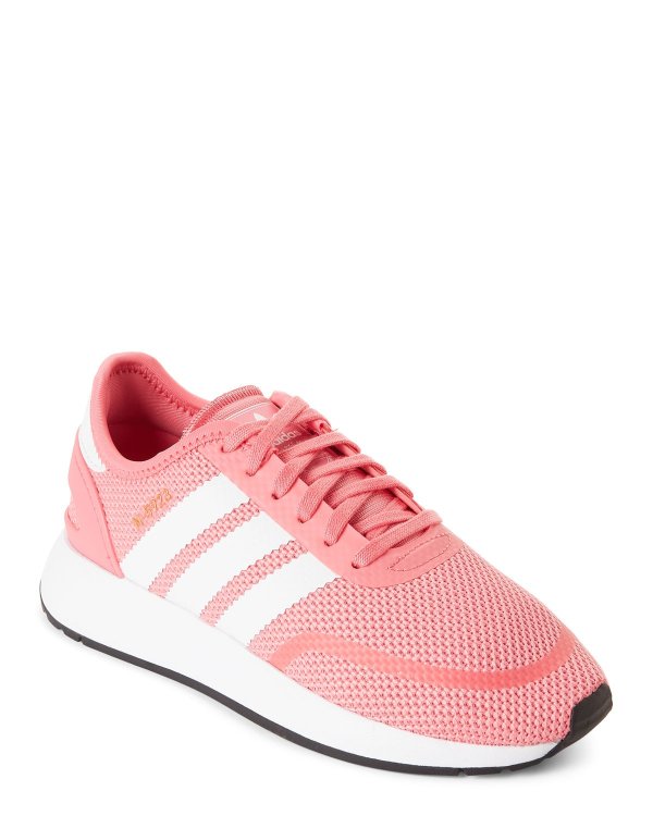 (Kids Girls) Pink & White N-5923 Running Sneakers