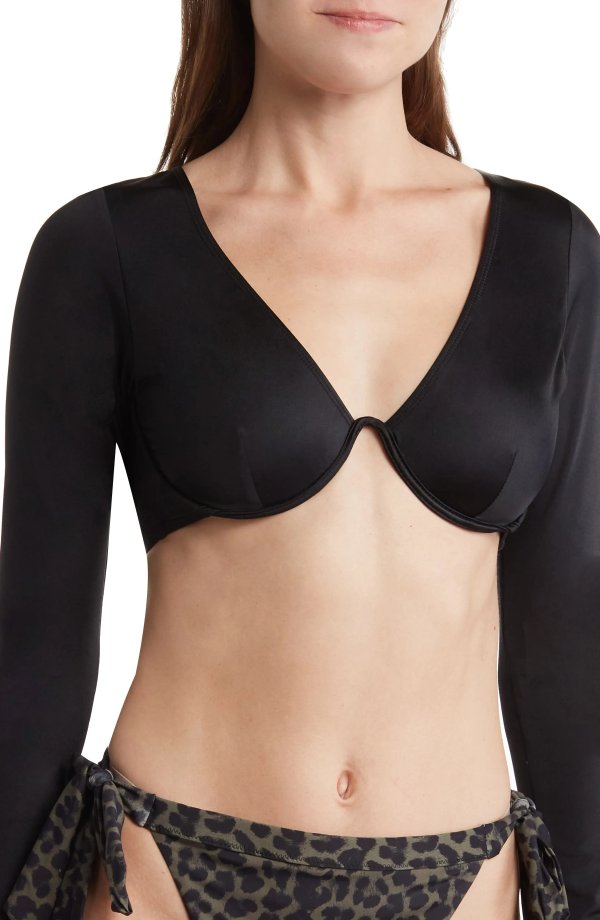 Showoff Long Sleeve Underwire Bikini Top