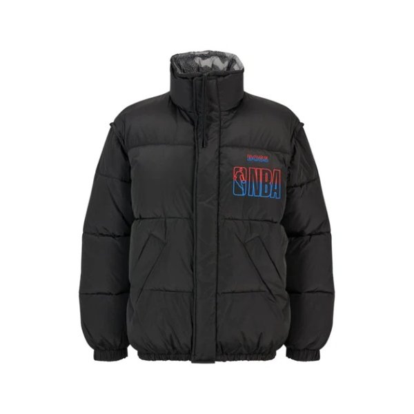 & nba reversible puffer jacket in oversize-fit