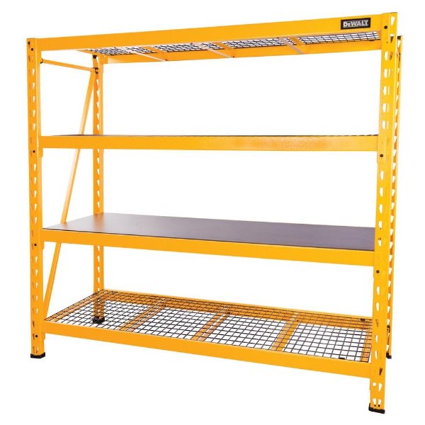 72 in. H x 77 in. W x 24 in. D 4-Shelf Steel / Laminate Expandable Industrial Storage Rack Unit in Yellow-DXST10000 - The Home Depot