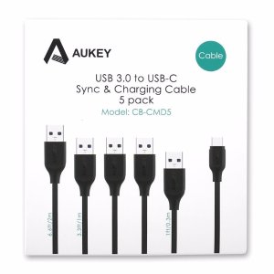 AUKEY USB-C to USB 3.0 Cable (5-Pack)