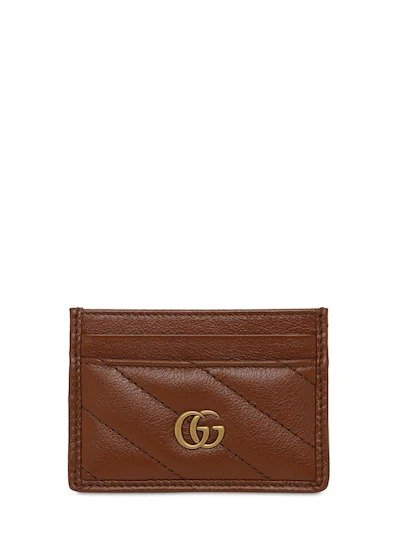 GG MARMONT QUILTED LEATHER CARD HOLDER
