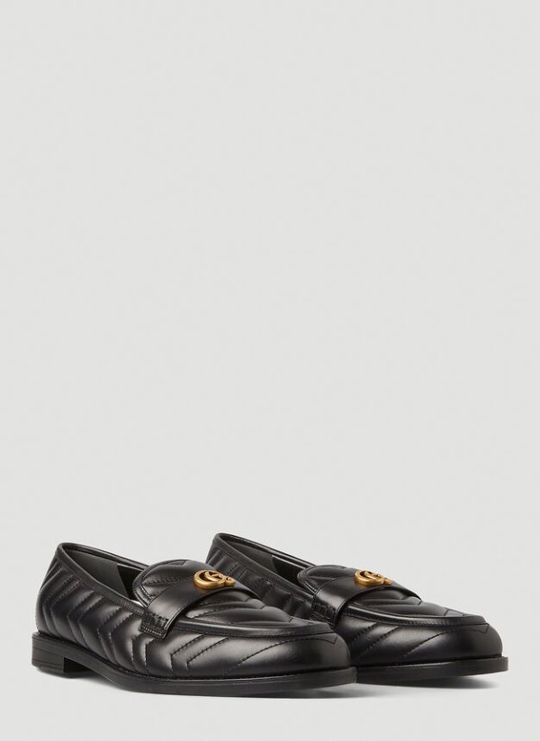Marmont Embossed Loafers in Black