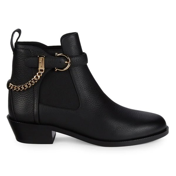 Chain Leather Chelsea Boots