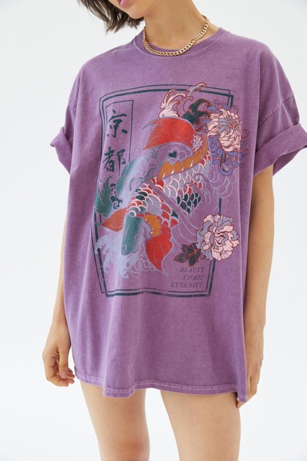Beauty And Chaos Koi Fish T-Shirt Dress
