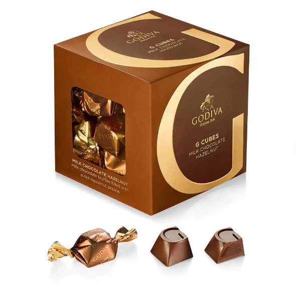 Milk Chocolate Hazelnut G Cube Box, 22 pcs.