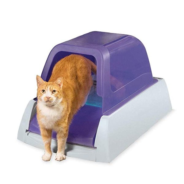 ScoopFree Ultra Automatic Self Cleaning Hooded Cat Litter Box – Includes Disposable Trays with Crystal Litter and Hood - 2 Colors