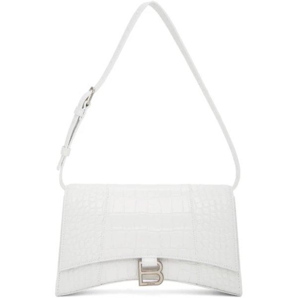 White Croc Hourglass Sling Bag