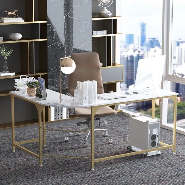 Reversible L-Shaped Desk Modern Office Computer Desk Corner Gaming DeskReversible L-Shaped Desk Modern Office Computer Desk Corner Gaming Desk