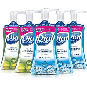 Dial Complete Antibacterial Foaming Hand Soap, 2-Scent Variety Pack, 7.5 Ounces Pack of 5
