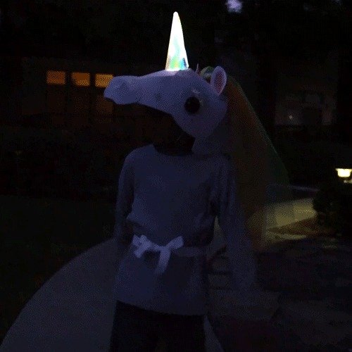 Glowing Horn Unicorn Costume Ages 5-16
