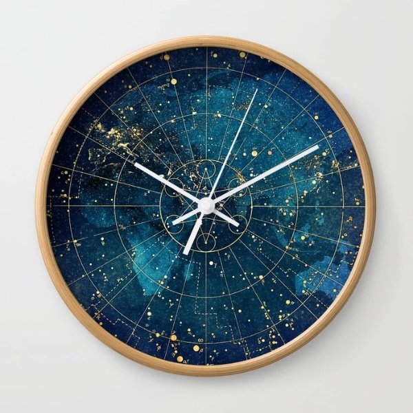 Star Map :: City Lights Wall Clock by jennylloyd