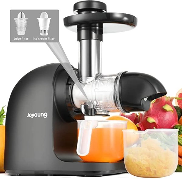 Slow Juicer Machines Ceramic Auger, Slow Masticating Juicer Machines, Cold Press Juicer, Slow Juicer, Easy to Clean, Quiet Motor, BPA-Free Juicer Machines Vegetable and Fruit, Ice Cream.