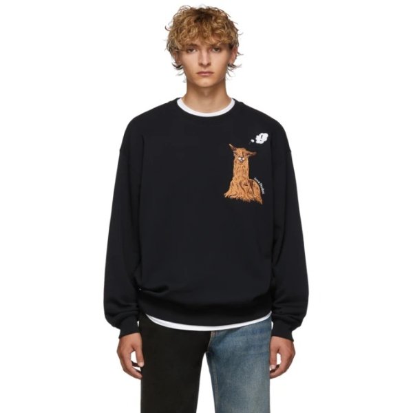 Black Forba Animal-Embroidered Sweater