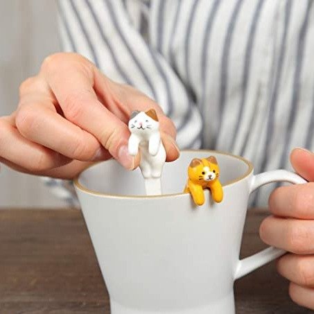Teaspoons Coffee Spoons Set [Japan Import] Cute Animal Tea Spoons for Coffee, Tea, Dessert, Cat Lover, Dog Lover, and Unique Fancy Gifts (A pair of Cats)