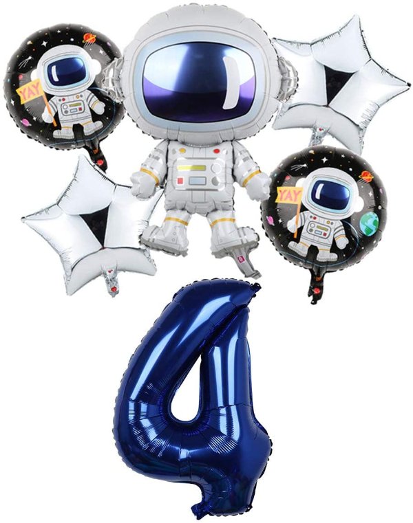 OXIVE 儿童宇航员主题生日派对装饰 共6件套